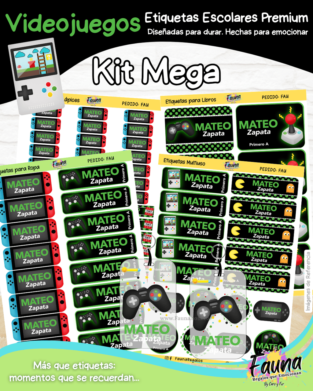 Videojuegos 🎮 - Etiquetas Escolares Premium Personalizadas
