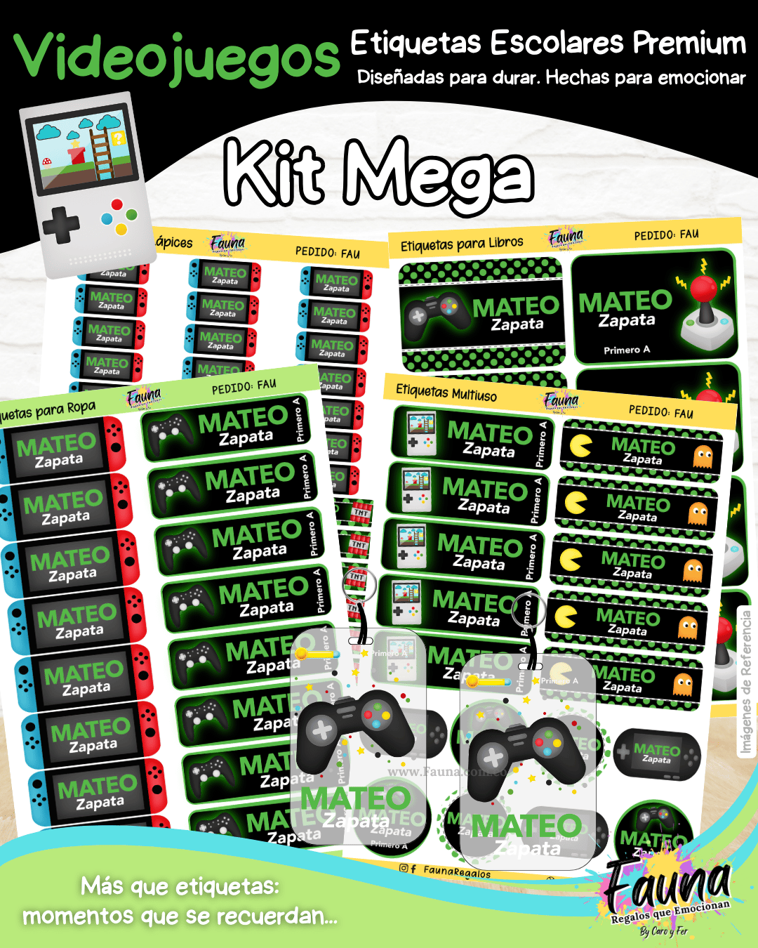 Videojuegos 🎮 - Etiquetas Escolares Premium Personalizadas