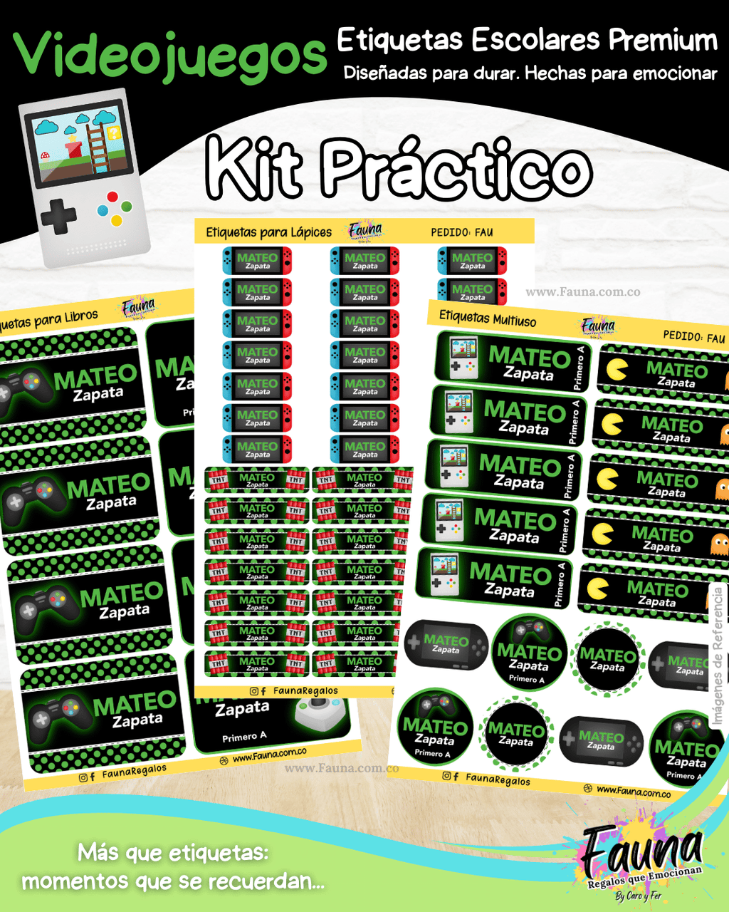 Videojuegos 🎮 - Etiquetas Escolares Premium Personalizadas