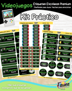 Videojuegos 🎮 - Etiquetas Escolares Premium Personalizadas