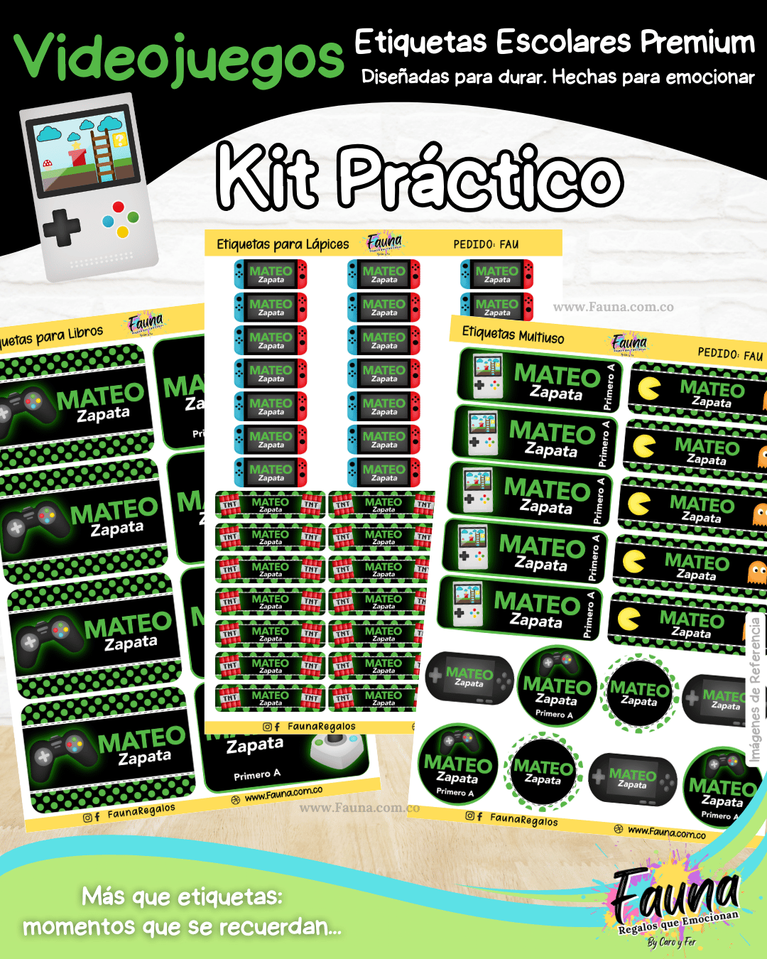 Videojuegos 🎮 - Etiquetas Escolares Premium Personalizadas