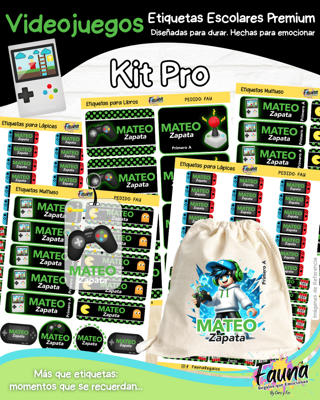 Videojuegos 🎮 - Etiquetas Escolares Premium Personalizadas