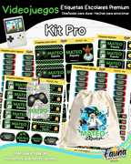 Videojuegos 🎮 - Etiquetas Escolares Premium Personalizadas