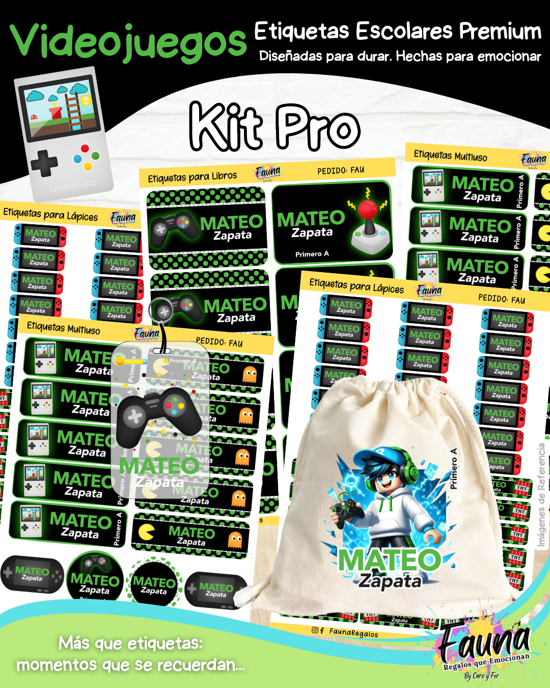 Videojuegos 🎮 - Etiquetas Escolares Premium Personalizadas