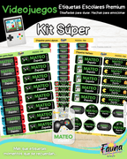 Videojuegos 🎮 - Etiquetas Escolares Premium Personalizadas