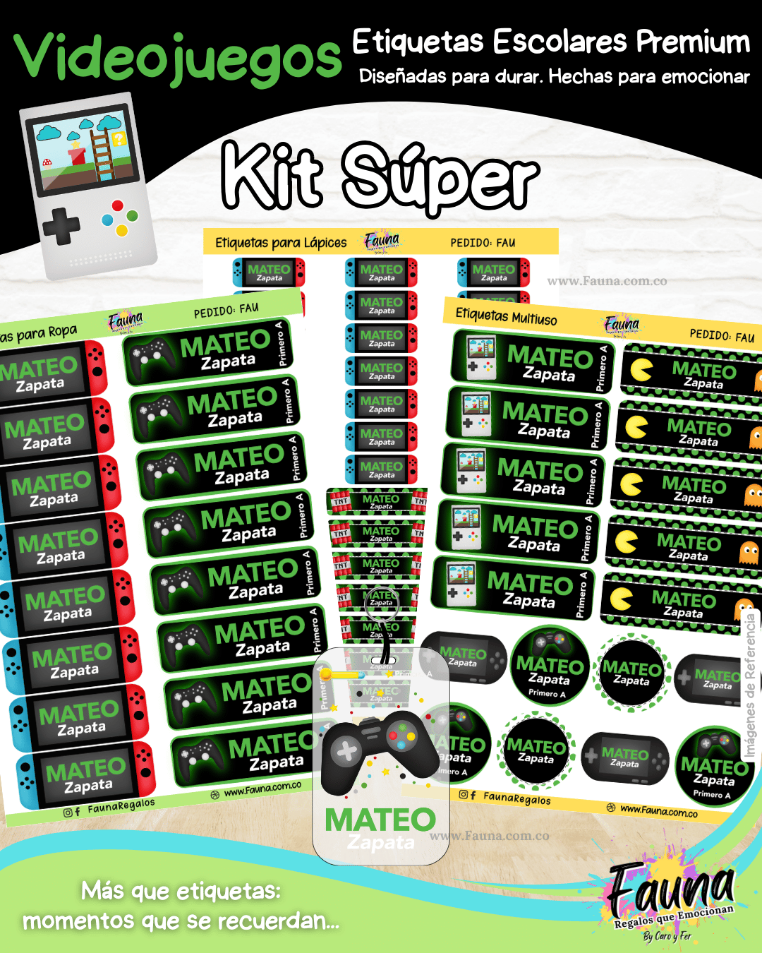 Videojuegos 🎮 - Etiquetas Escolares Premium Personalizadas