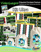 Videojuegos 🎮 - Etiquetas Escolares Premium Personalizadas
